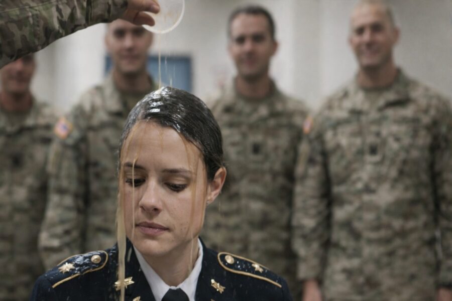 They humiliated the female soldier until one of the soldiers noticed something that made him realize she wasn’t just a new recruit
