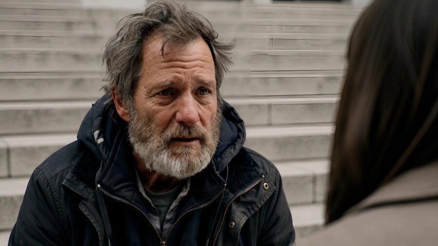 “Ma’am… don’t go home tonight,” a homeless old man I helped every day told me: I decided to trust him and follow his advice, and I discovered that…
