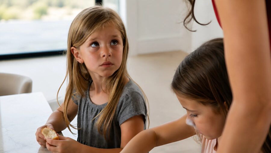 I came home earlier than expected and saw my daughter eating bread while her half-sister was eating meat: I never imagined my wife was treating her this way, and this is what I did