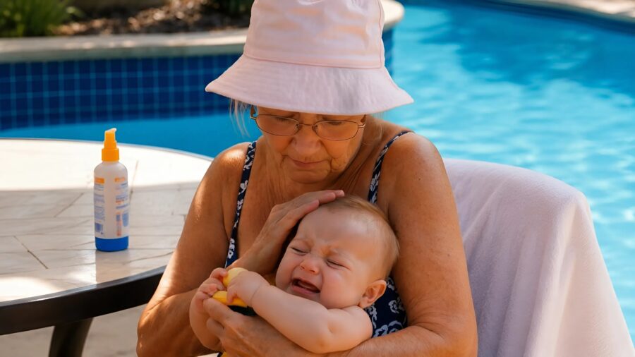 “Take your baby and leave if you can’t calm her down! We came here to rest, not to hear your baby crying,” an arrogant woman said : but just as we were about to leave the pool, something unexpected happened