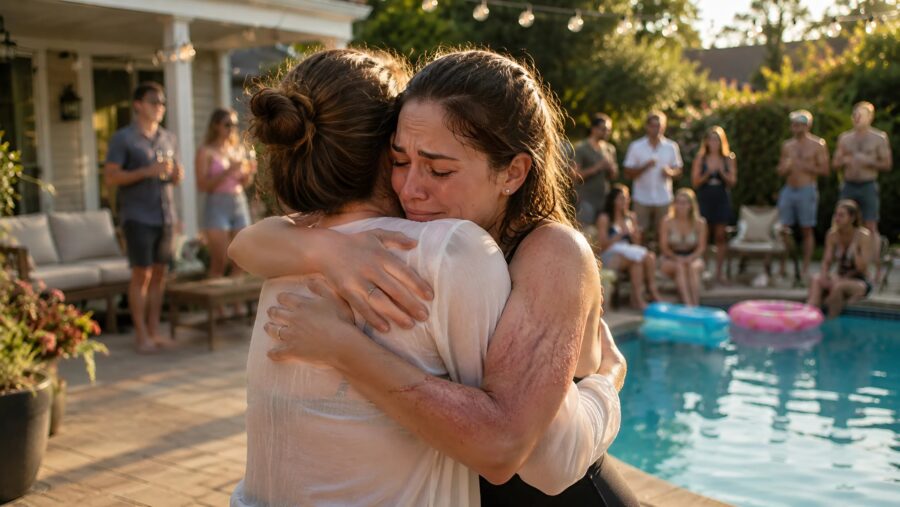 My husband’s sister had been hiding her arms under long-sleeved clothes for two years: then, one day, at a pool party, her towel fell off and I almost fainted when I discovered what she was hiding