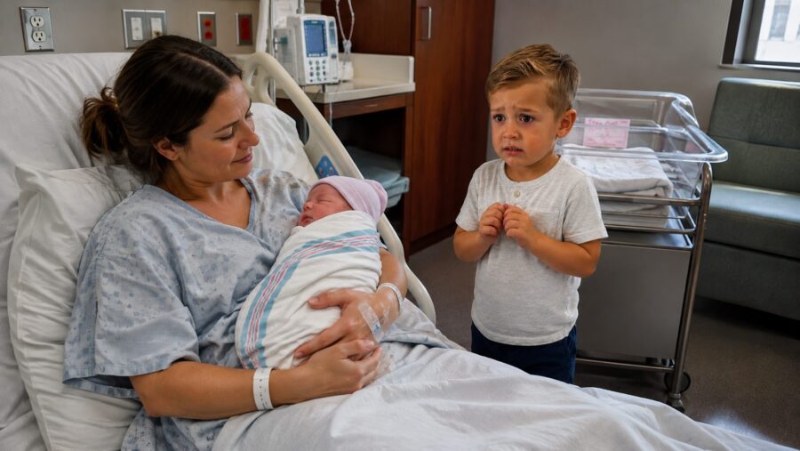 “Mum… you brought home the wrong baby,” my five-year-old son told me when we returned from the hospital : at first, I thought it was simply childhood jealousy, but what was revealed afterward was truly terrifying