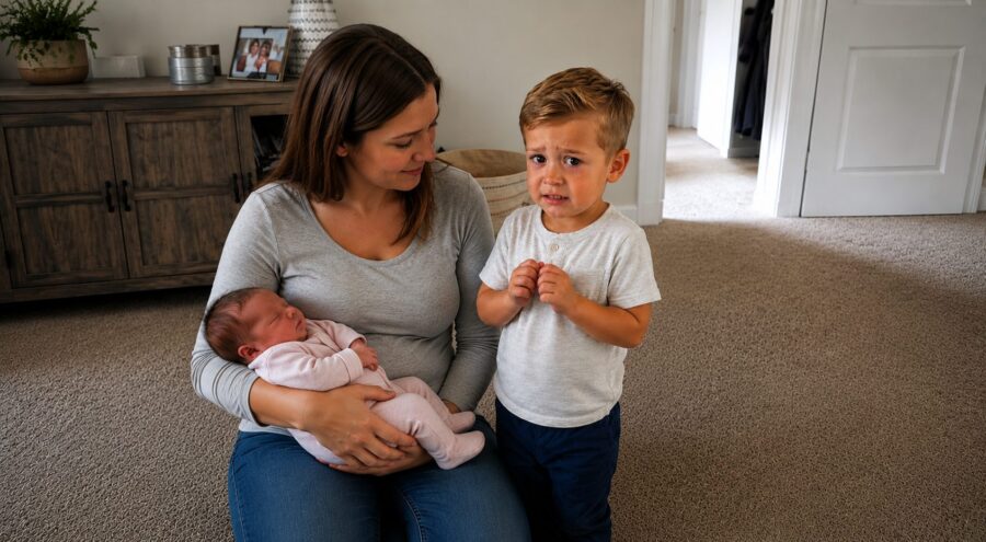 “Mum… you brought home the wrong baby,” my five-year-old son told me when we returned from the hospital : at first, I thought it was simply childhood jealousy, but what was revealed afterward was truly terrifying