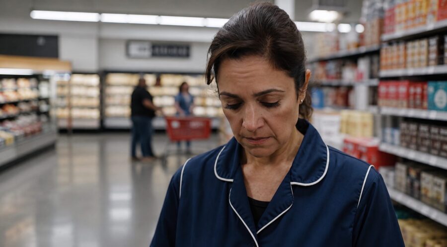 A man knocked over my bucket of water and told me to clean the floor when there were no customers in the supermarket