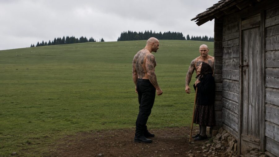 They threatened an old woman in an isolated house, but a voice coming from the forest frightened them and made them run away